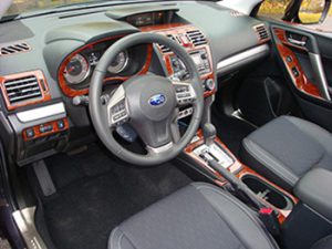 Dash Trim Kit in Oxford Burlwood installed in Subaru Forester