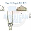 Chevrolet Corvette 1955-1956 parts diagram featuring a wood dash kit.
