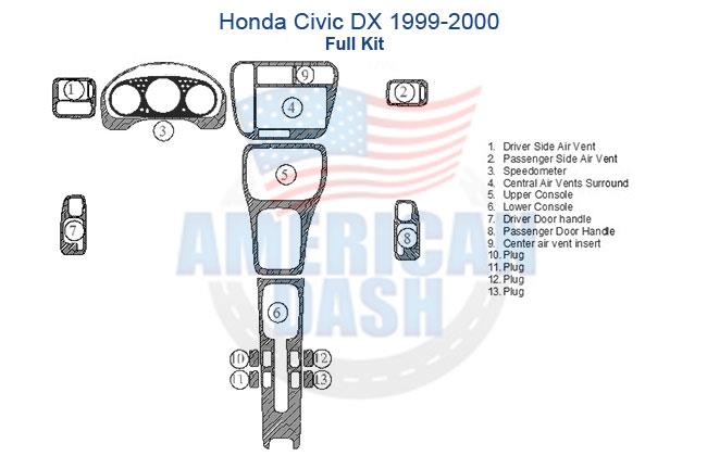 Honda Civic DX 2000 Wood dash kit.