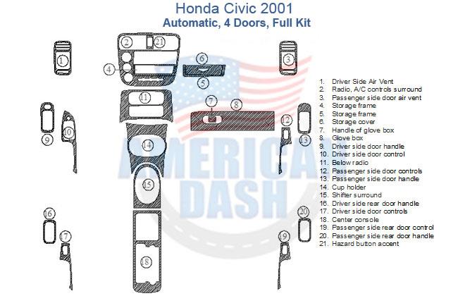 Honda civic 2001 interior car kit honda civic 2001 dash kit.