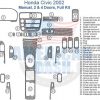 Honda civic 2002 door panel kit, wood dash kit, and interior dash trim kit accessories for car.