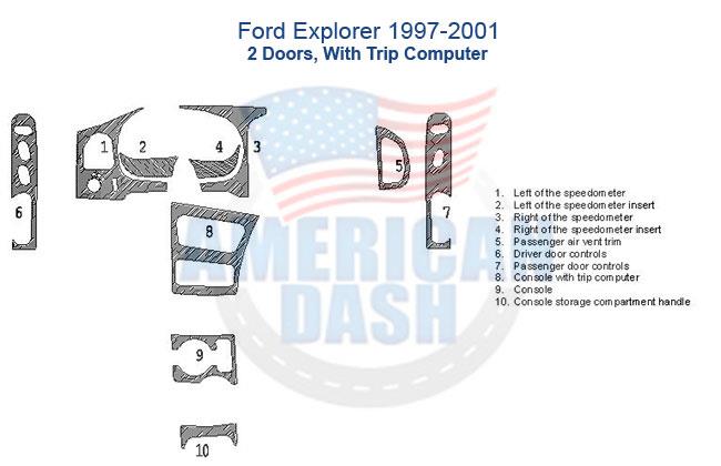 Ford explorer wood dash kit and interior car kit accessories for car are available to enhance your vehicle's interior.