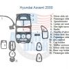 Hyundai accent 2000 interior parts diagram with dash trim kit.