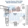Hyundai etera 2006 manual transmission with a fall kit, including interior dash trim accessories for car.