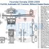 Hyundai Sonata 2006 AC control wiring diagram for car accessories and interior car kit.