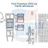 A diagram of the interior dash trim kit of a Ford Freestyle.