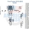 A diagram of the interior of a Ford Fusion 2010-2012, showcasing car accessories and an interior car kit.