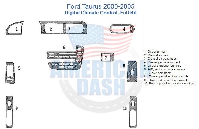 Ford tahoe 2006-2007 digital climate control wood dash kit.