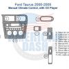 A diagram of the interior of a Ford Taurus, showcasing the wood dash kit accessories for car.