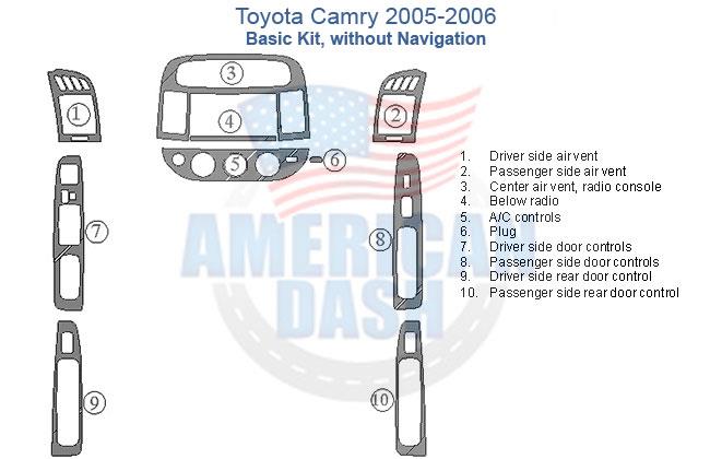 Toyota Camry 2006 wood dash kit - interior wiring diagram.