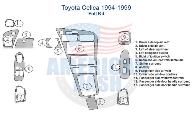 Introducing the Toyota Corolla interior parts diagram, including a variety of accessories for car.