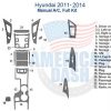 Hyundai 2012 - 2014 car dash kit, ac - acd - acd - ac.