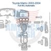 Toyota Matrix 2003-2004 interior dash trim kit diagram.