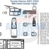 Toyota sienna 2010-2013 with center console dash trim kit and wiring diagram.