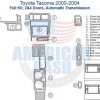 Toyota Tacoma 2004 interior parts diagram with wood dash kit.