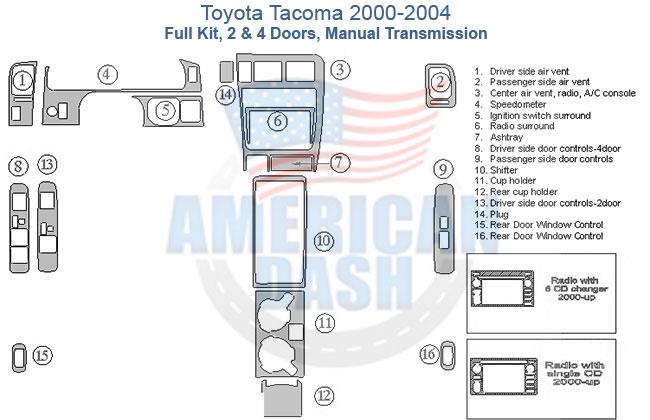 Toyota Tacoma 2004 wiring diagram for car accessories.