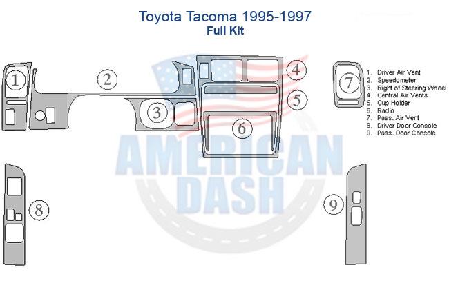 Toyota Tacoma 1989-1997 wood dash kit.