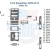 A diagram of the interior of a ford expedition showcasing an Interior car kit.