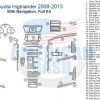 Toyota highlander 2009-2013 car dash kit.