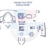 Honda civic 2012 interior parts diagram showcasing accessories for car, including an interior car kit and wood dash kit.