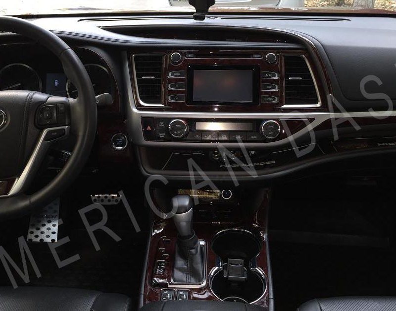 The interior of a Toyota Highlander can be upgraded with the addition of accessories for car, such as an interior dash trim kit or a car dash kit.