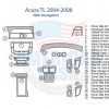 Acura 2006-2008 interior parts diagram for a car dash kit.