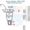 Acura integra 1993 back seat and door diagram with a dash trim kit.
