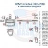 A diagram showing the interior car kit accessories for a BMW car.