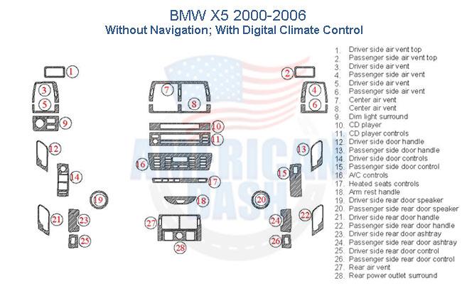 Bmw x5 2006 navigation with digital control and a wood dash kit wiring diagram.