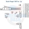 A diagram showing the parts of the interior of a Buick Regal car dash kit.