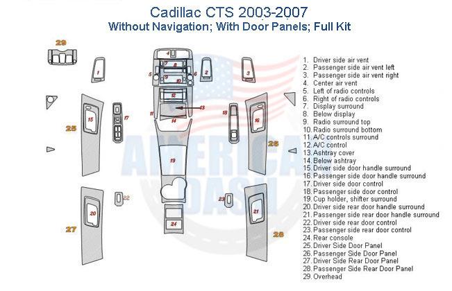 Cadillac cts cts cts cts cts cts Interior dash trim kit.
