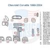 Chevrolet Corvette interior dash trim kit diagram.