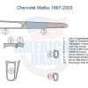 Chevrolet Malibu 1999-2003 interior car dash kit.