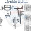 Dodge Dakota 2004 2006 2007 2008 2012 2013. Car dash kit, Interior car kit, Dash trim kit.