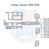 Dodge Dakota interior dash trim kit diagram.