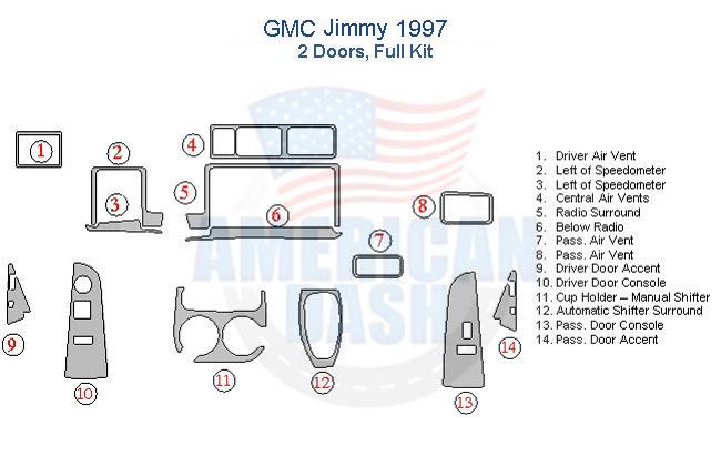 1987 GMC Jimmy 2 door car dash kit.
