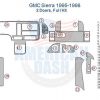 A diagram showing the interior dash trim kit of a GMC Sierra car.
