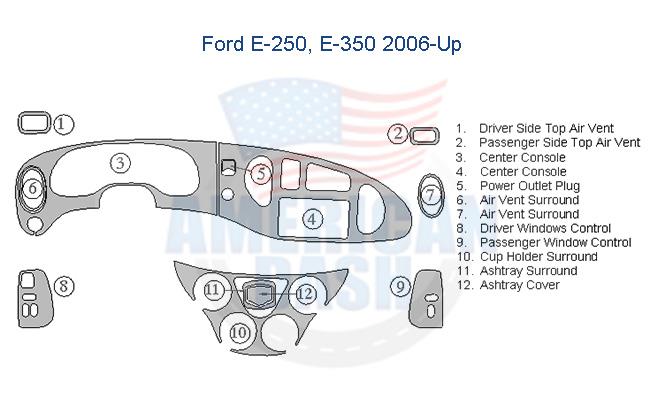 Ford e350 steering wheel control panel interior car kit diagram.