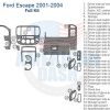 Ford Escape 2006 interior dash trim kit diagram.