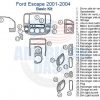 A diagram of the Interior Dash Trim Kit for a Ford Escape.