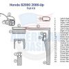 A diagram showing the parts of an Interior car kit for a Honda S2000 dash.