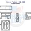 A diagram of the interior of a Honda Prelude, featuring a Wood dash kit.