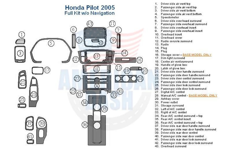 Honda 2008 wiring diagram with interior dash trim kit options
