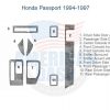 A diagram showing the parts of a Honda Passport interior car kit.