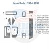 A diagram of the interior of a Isuzu Rodeo showcasing car accessories and an interior dash trim kit.