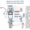 Honda accord 2000-2002 full auto and manual car parts diagram for the Interior car kit.