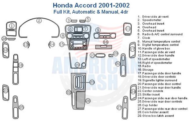 Honda Accord 2006-2012 car dash kit for both automatic and manual transmission models.