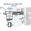 Honda Accord 1988-1993 dash panel wiring diagram with interior dash trim kit.