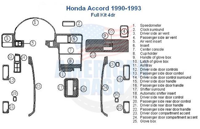 Honda Accord stereo wiring diagram with interior car kit and accessories for car.