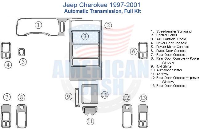 Jeep cherokee cher can be enhanced with a wood dash kit, which adds a stylish touch to the car's interior.